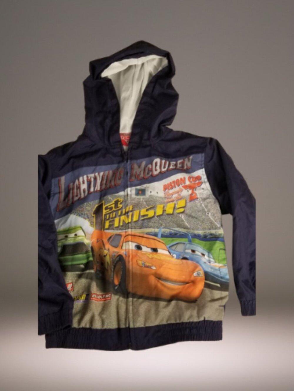 Disney Pixar Cars Lightning McQueen Boys Size 5 Hooded Zip Jacket